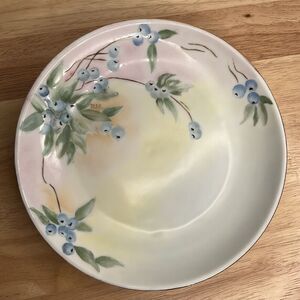 VTG RC Royal Bavaria Blue Berries Blueberry Gold Trim Signed Decorative Plate 8"